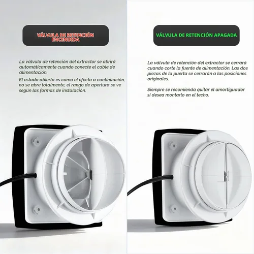 Vista 5 de Extractor de 4 pulgadas, negro ligero Panel delgado negro de 4 pulgadas con interruptor
