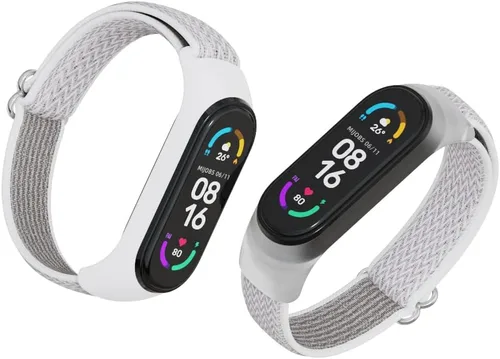 Vista 2 de CYTSH Correa de reloj para Mi Band 6 Correa elástica ajustable de nailon trenzado Miband 6 Miband 5 Pulsera 5 6 Correa de reloj 2 piezas