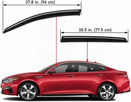 Vista 2 de Lightronic Visera de ventana de ventilación automática de montaje exterior extraduradera, se adapta a Kia Optima 2016-2020 (excluye híbrido)