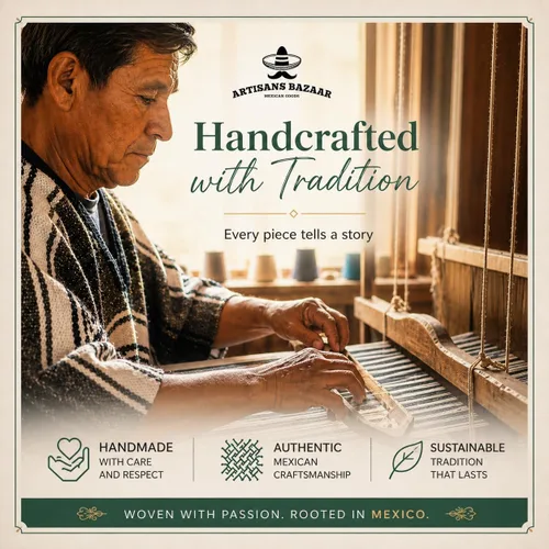 Vista 6 de Artisans Bazaar Poncho tradicional mexicano de Baja para hombres y mujeres, auténtico sarape de Gaban, manta de vaquero Pancho Jorongo Aguamarina