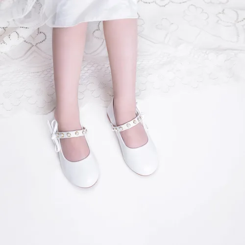 Vista 6 de Zapatos planos de bailarina Mary Jane para niñas pequeñas, zapatos de vestir para bodas, fiestas, ballet, zapatos planos