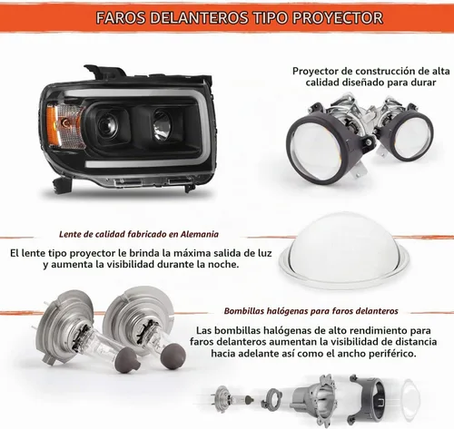 Vista 4 de AKKON - Para GMC Canyon 2015-2022 Barra de luz LED DRL Proyector Faros delanteros con carcasa de par - Negro Carcasa negra