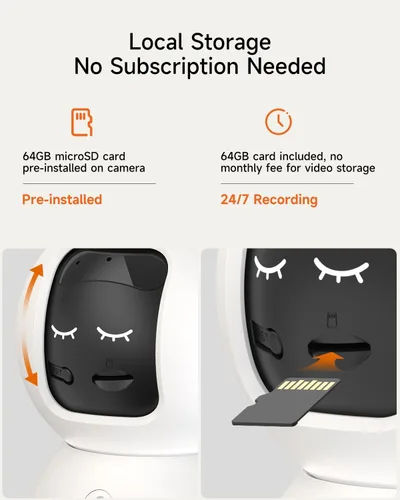 Vista 5 de Cámara de seguridad inteligente 3K para interiores con detección de IA humana/mascota/facial, cobertura panorámica de 360°, audio de 2 vías, Wi-Fi