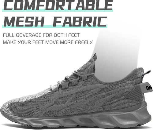 Vista 3 de QIJGS Zapatos deportivos de correr para hombre, para gimnasio, tenis, atléticos, de malla, ligeros, deportivos, a la moda, para entrenamiento
