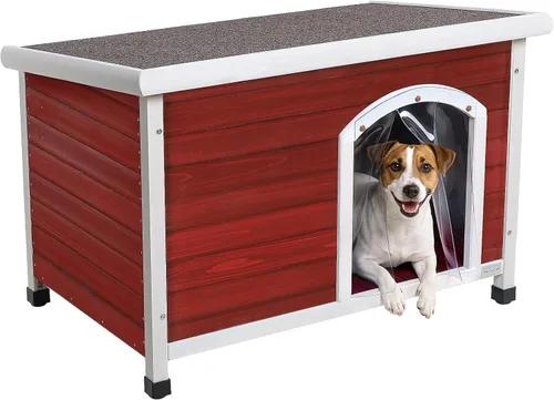 Vista 12 de Petsfit - casetas cuchas de madera para perros pequeños, medianos y perros grandes, resistente a la intemperie para perros, con patas elevadas.