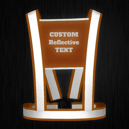 Vista 4 de Chaleco de seguridad personalizado, correas reflectantes de alta visibilidad, unisex, ligero, ajustable, para correr, construcción