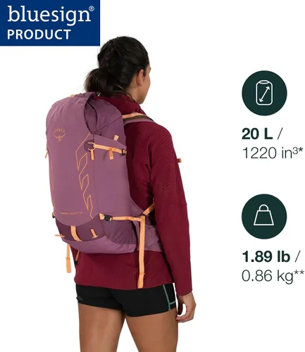 Vista 2 de Osprey Tempest Velocity 20L Mochila de senderismo para mujer, carbón oscuro/bronceado Chiru, WXS/S