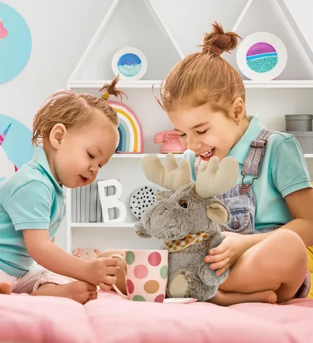 Vista 5 de Puzzled Peluche de alce sentado súper suave, 11 pulgadas