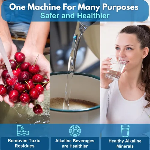 Vista 6 de Life Sciences Sistema de agua alcalina, máquina de agua mineral, purificador de agua con infusión de hidrógeno, filtro natural para encimera