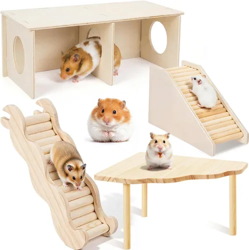 Vista 23 de Breezehug 4 piezas de jaula de hámster accesorios hámster plataforma