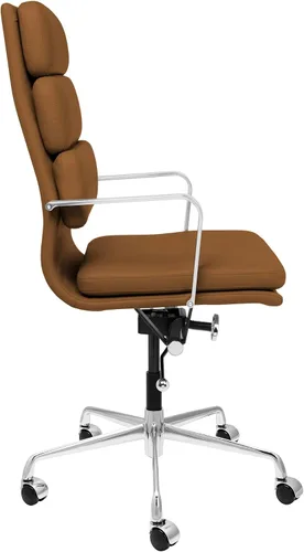 Vista 4 de Laura Davidson Furniture SOHO II Silla de gestión acolchada con respaldo alto (marrón)