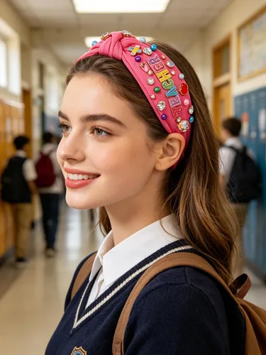 Vista 5 de Diadema para profesora para mujer, diadema anudada con perlas de cristal, trajes de regreso a clases, accesorios, regalos de agradecimiento