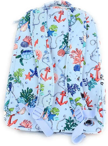 Vista 2 de Vera Bradley Mochila grande esencial con anclaje de algodón acolchado, Multi, Portátil