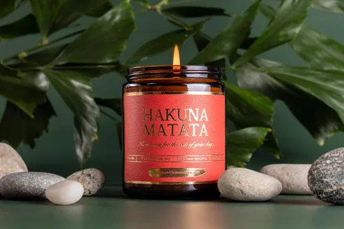 Vista 7 de Hakuna Matata - Vela perfumada de lavanda y vainilla, 100% cera de soja, mecha de algodón, largo tiempo de combustión, regalos de Disney