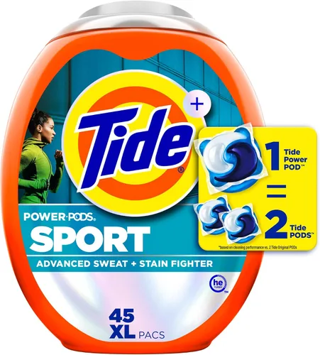 Vista 12 de Tide Power Pods - Cápsulas de detergente para ropa deportiva, 18 unidades, avanzado para sudor + combatiente de manchas