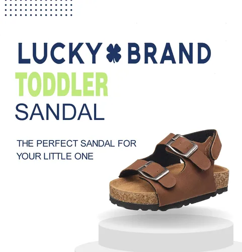 Vista 8 de Lucky Brand Sandalias unisex para bebé, con doble correa y cierre de velcro (niños pequeños)