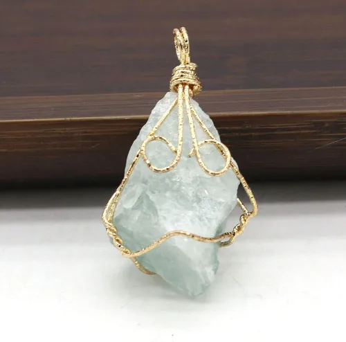 Vista 7 de LHJ 6 colgantes de cristal natural crudo irregular, piedra de energía curativa de Reiki, envueltos en cobre para hacer joyas, collares, meditación