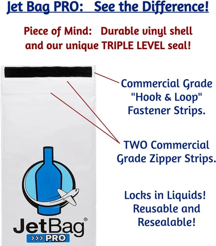 Vista 3 de Jet Bag PRO Version - Bolsas de vino reutilizables para viajes, acolchadas, absorbentes, protector de botellas de vino, bolsas de viaje