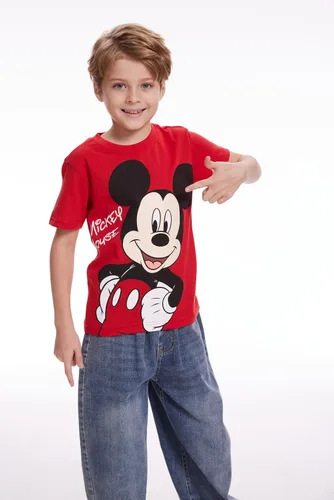 Vista 3 de Disney Mickey Mouse & Friends - Paquete de 4 camisetas para niños pequeños y niños pequeños, azul/rojo/amarillo/naranja