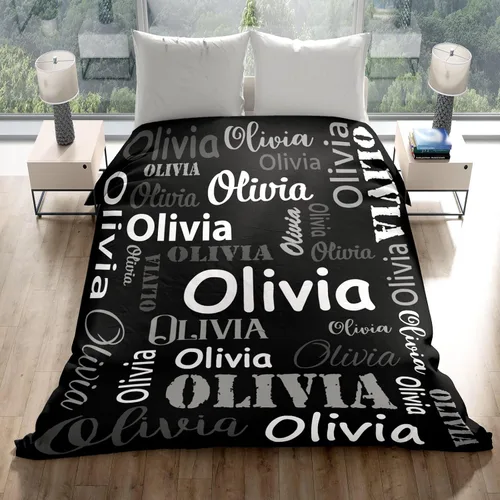 Vista 2 de Gudina Mantas y mantas personalizadas con nombre personalizado con nombre, manta de franela personalizada, regalos para niños, niñas, niños y bebés