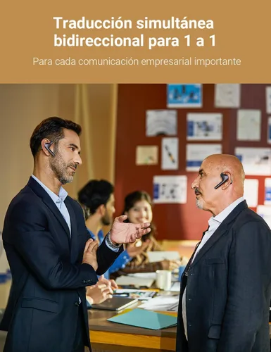 Vista 3 de Timekettle W4 Pro - Audífonos intérprete AI, traducción bidireccional de voz en tiempo real, más de 50 idiomas, traductor Bluetooth de video y Gris