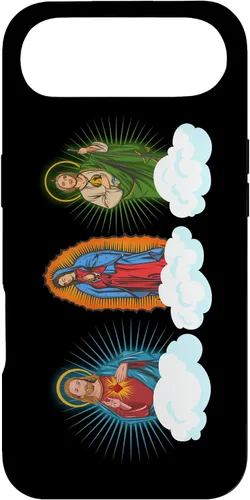 Vista 27 de Funda para iPhone 17 con diseño de Jesús, Virgen María y San Judas Tadeo in Clouds