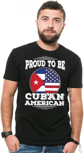 Vista 3 de Silk Road Tees Orgulloso de ser cubano americano camiseta de la bandera de Cuba Patriótico Patriótico Cubano Diasopor Tee Shirt