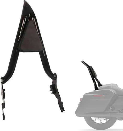 Vista 12 de Barra cromada desmontable para respaldo de pasajero, almohadilla trasera para Harley Davidson modelos Touring 2009-2026 Street Glide Road Glide Cromo