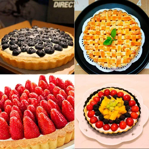 Vista 3 de Gutsdoor Sartén para tartas de 10 pulgadas con parte inferior extraíble antiadherente para quiche moldes redondos para hornear