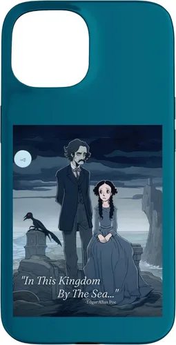 Vista 6 de Funda estética gótica para iPhone 12/12 Pro Edgar Allan Poe y Annabel Lee