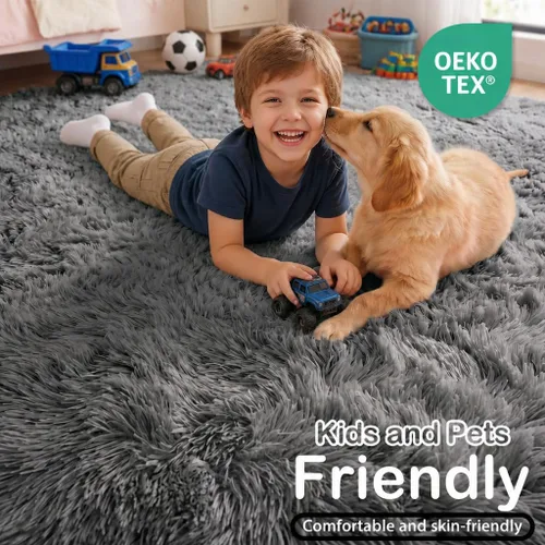 Vista 2 de Alfombras grises pequeñas para dormitorio, 2 x 4 pies, alfombras de pasillo lavables de felpa para pasillo 2- Gris