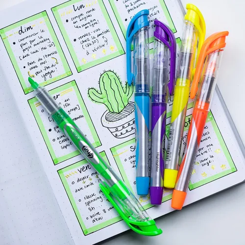 Vista 6 de Pentel Resaltador líquido con punta de cincel 24/7, tinta violeta, caja de 12 (SL12-V)
