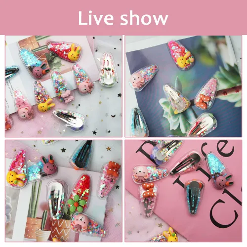 Vista 5 de TANLOMY Pinza para el pelo, pinzas para el pelo para niña, pinzas para el cabello para niños pequeños y niñas, pinzas de lazo con lentejuelas