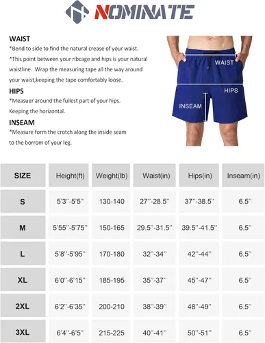 Vista 6 de NOMINATE Traje de baño para hombre, de secado rápido, con forro de malla para playa, natación, surf
