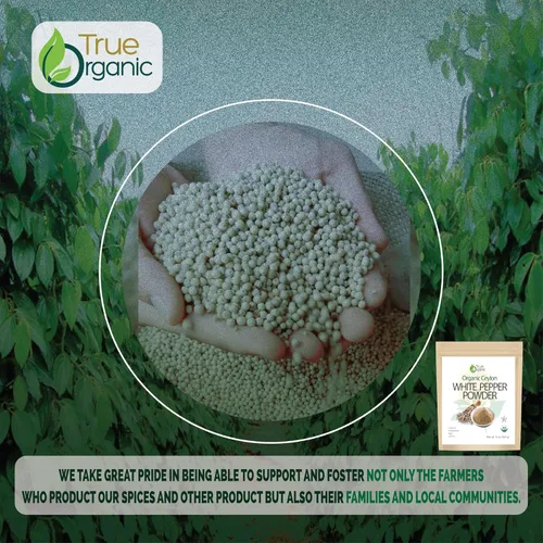 Vista 5 de True Organic Polvo de granos de pimienta blanca, 16 onzas, pimienta orgánica certificada por USDA y Kosher, granos de pimienta blanca orgánica