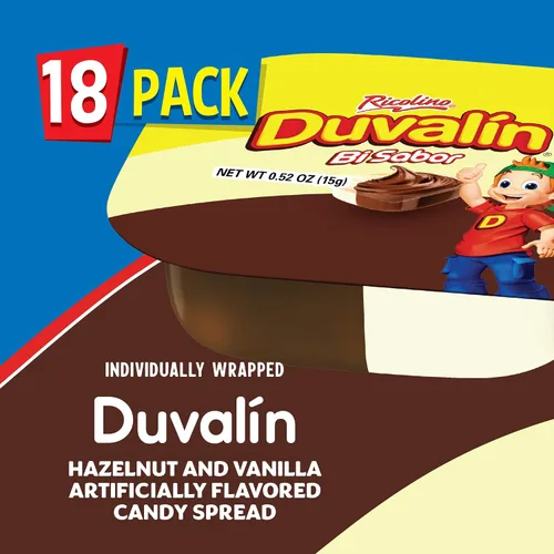 Vista 2 de Ricolino Duvalin HV - Caja de 18 unidades, 0.52 onzas con sabor a avellana y vainilla