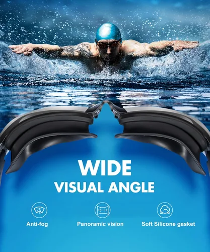 Vista 8 de NSSIW Swim-Goggles-Adult-Women Goggles Swimming Men: Anti Fog Pool Goggles with UV400 and No Leak 2 Pack
