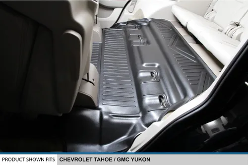 Vista 2 de SMARTLINER Alfombrillas de piso de ajuste personalizado de tercera fila para Cadillac Escalade 2015-2020