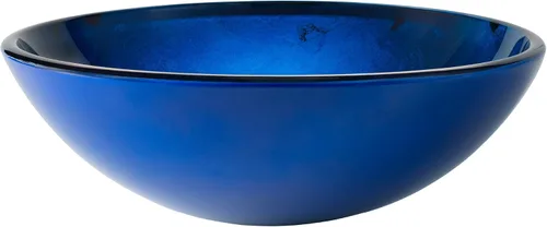 Vista 2 de KRAUS Fregadero de baño redondo de vidrio azul, 16 1/2 pulgadas GV-204