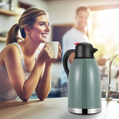 Vista 8 de Yummy Sam Jarra de café térmica de acero inoxidable 68oz, verde