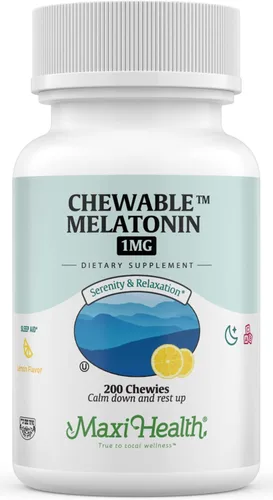 Vista 7 de Maxi Health Melatonina masticable, sabor a limón kosher, melatonina para adultos y niños, ayuda natural para adultos y niños, alternativa a la dosis
