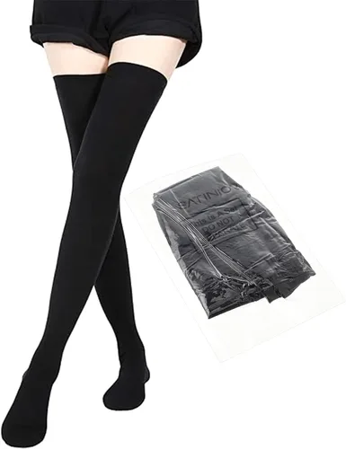 Vista 8 de SATINIOR Calcetines extra largos hasta el muslo, medias extra largas para botas para mujer