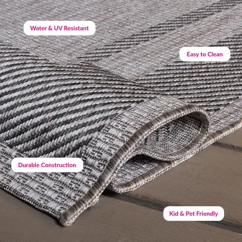 Vista 9 de SAFAVIEH Alfombra lavable al aire libre Courtyard Collection - 2'3" x 5', beige y negro, no desprende pelusa y fácil de limpiar, ideal para patio