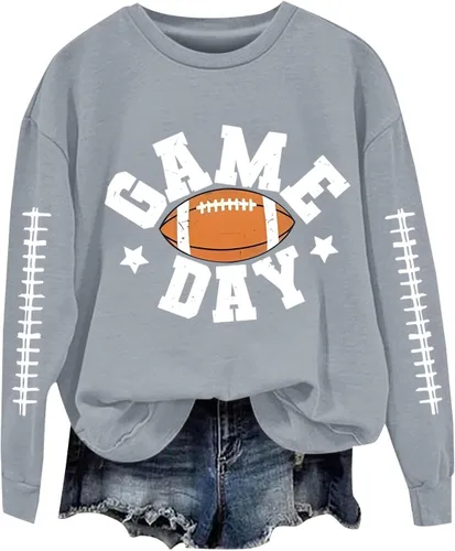 Vista 16 de Women's Oversized Sweatshirt, Long Sleeve Sweatshirts Crewneck Printed Pullover Tops, S-3XL