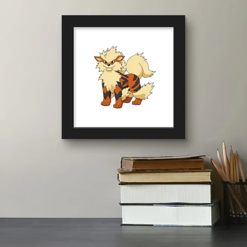 Vista 5 de Trends International Gallery Pops Pokemon - Arte de pared arcanino, versión enmarcada negra, 12 x 12 pulgadas