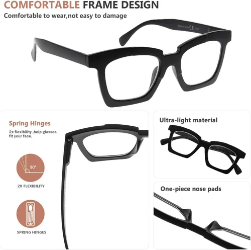 Vista 4 de Eyekepper Gafas De Lectura Mujeres Gafas Con Estilo Lectores - Negro Ladies Magnifying Glass, Women's Stylish Reader Eyeglasses, Lightweight