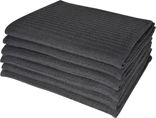 Vista 10 de Paños de limpieza de platos de cocina, paños de cocina con diseño de toalla de gofre, trapos de algodón lavables de 12 x 12 pulgadas para secar