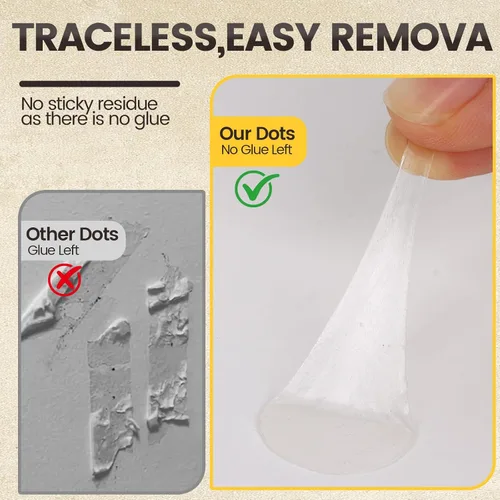 Vista 3 de 150 puntos adhesivos de doble cara – Fácil de pelar, transparente, de doble cara, masilla de montaje con puntos de pegamento fuertes para globos