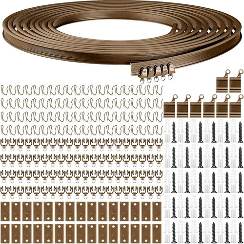 Vista 8 de Jetec Riel de cortina flexible para techo, riel flexible flexible para colgar en la pared, para sala de estar, dormitorio, barra divisora RV