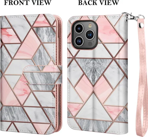 Vista 7 de Funda tipo cartera para iPhone 15 Plus, para iPhone 15 Plus, funda de piel sintética para tarjetas de crédito [9 ranuras para tarjetas] Funda